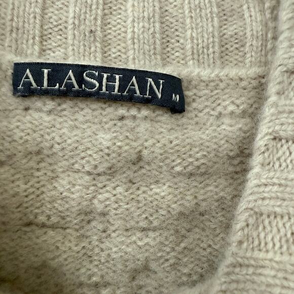 ALASHAN Merino Wool Fringe Sweater Beige Bobble Knit Boho Cottagecore M SoftGirl - Picture 2 of 6